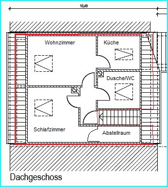 Vermietet – Heidelberg-Kirchheim, 2-Zimmer-Wohnung im Dachgeschoss